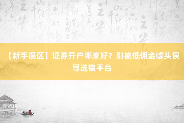 【新手误区】证券开户哪家好？别被低佣金噱头误导选错平台