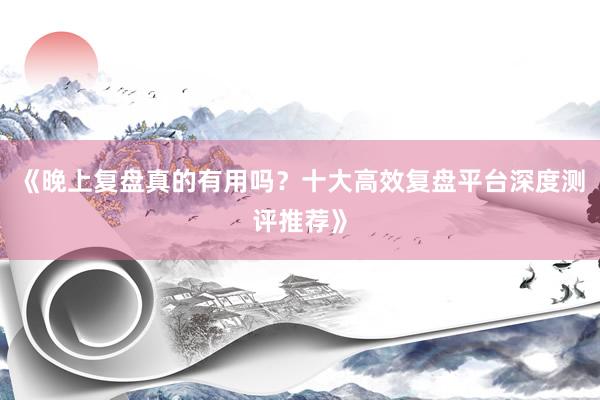 《晚上复盘真的有用吗？十大高效复盘平台深度测评推荐》