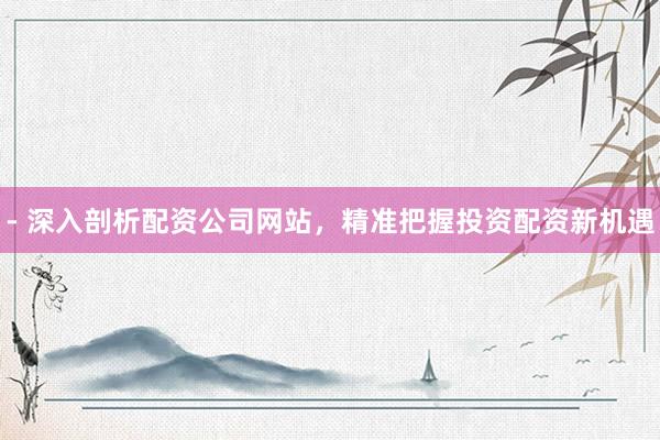- 深入剖析配资公司网站，精准把握投资配资新机遇