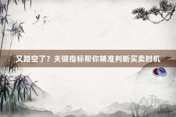 又踏空了？关键指标帮你精准判断买卖时机