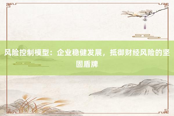 风险控制模型：企业稳健发展，抵御财经风险的坚固盾牌