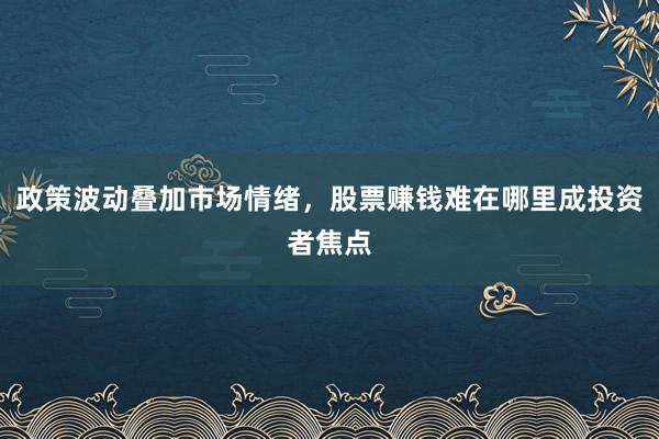 政策波动叠加市场情绪，股票赚钱难在哪里成投资者焦点